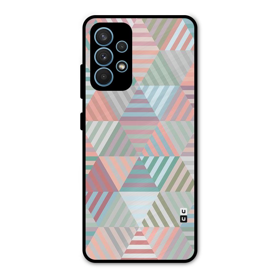 Abstract Triangle Lines Metal Back Case for Galaxy A32