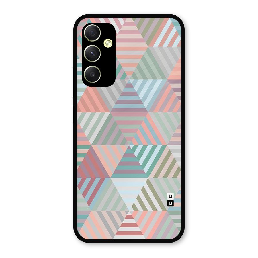 Abstract Triangle Lines Metal Back Case for Galaxy A34