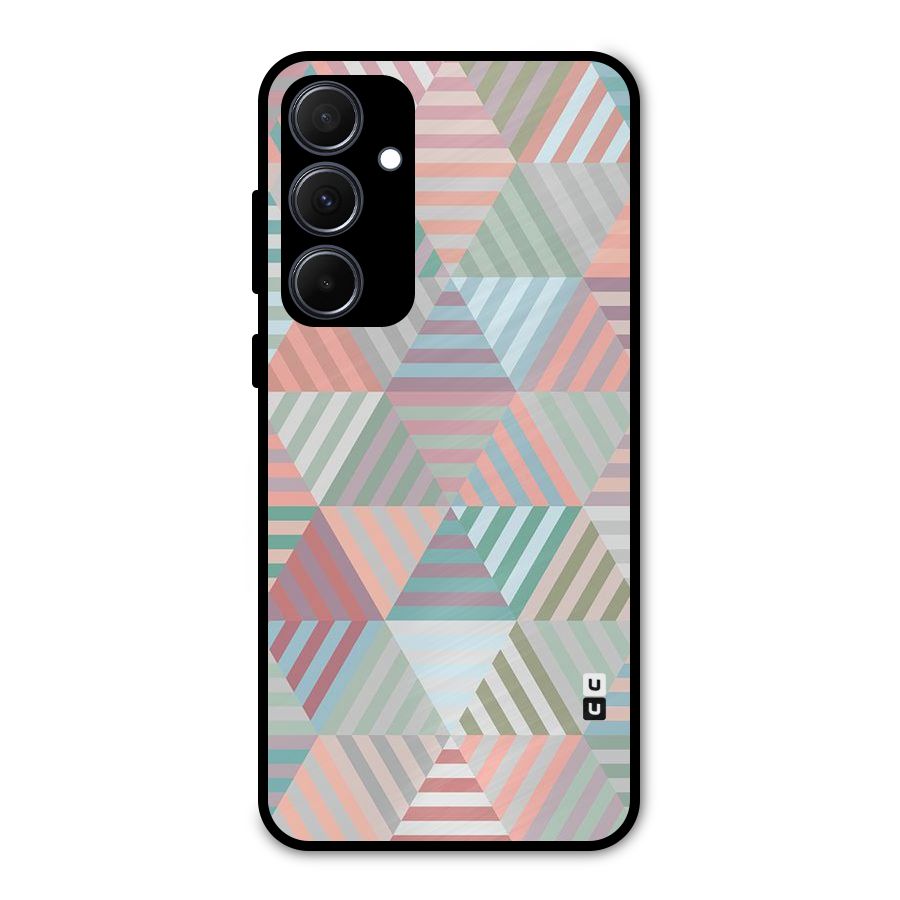 Abstract Triangle Lines Metal Back Case for Galaxy A35