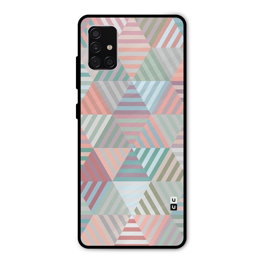 Abstract Triangle Lines Metal Back Case for Galaxy A51