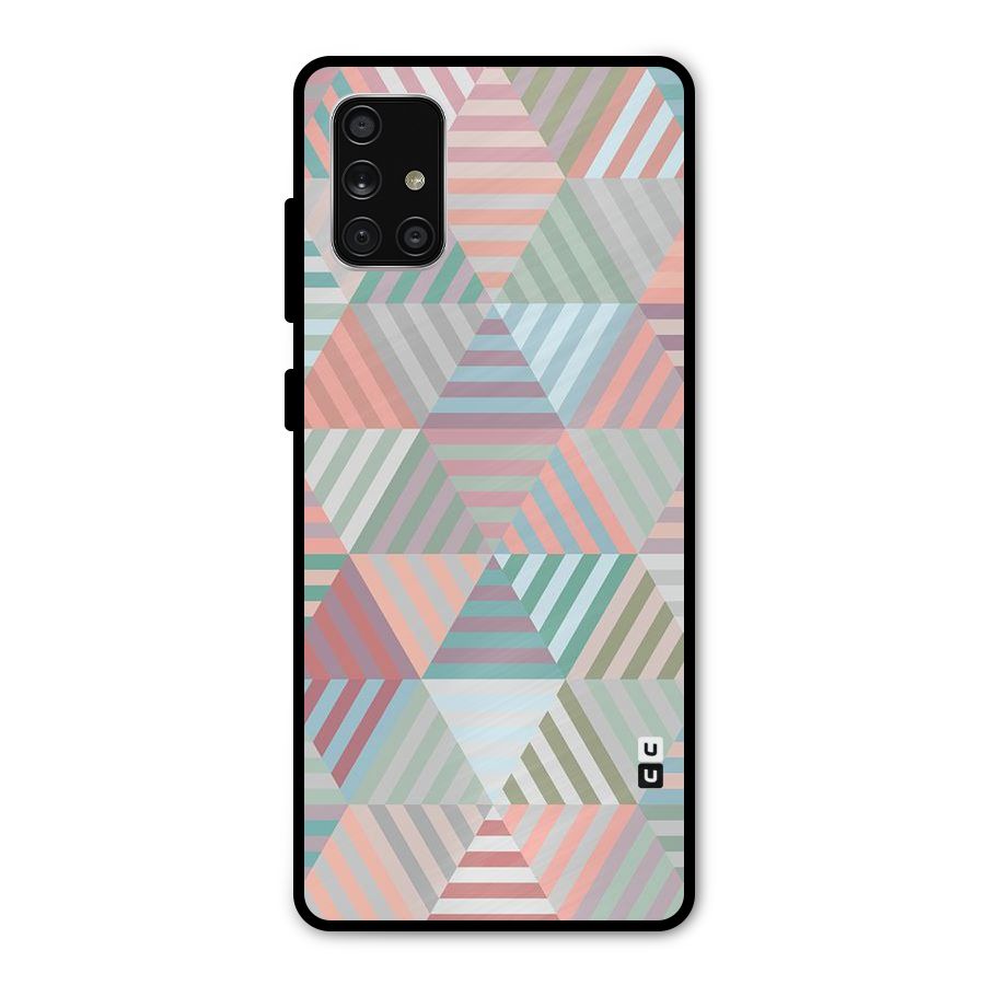 Abstract Triangle Lines Metal Back Case for Galaxy A71