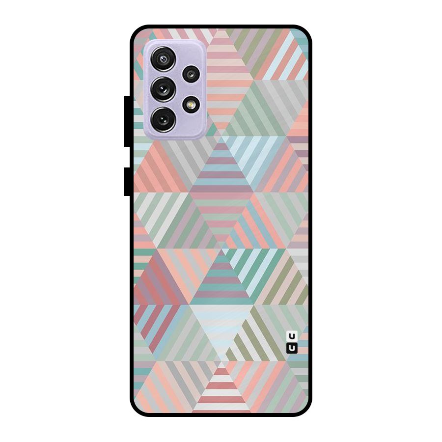 Abstract Triangle Lines Metal Back Case for Galaxy A72