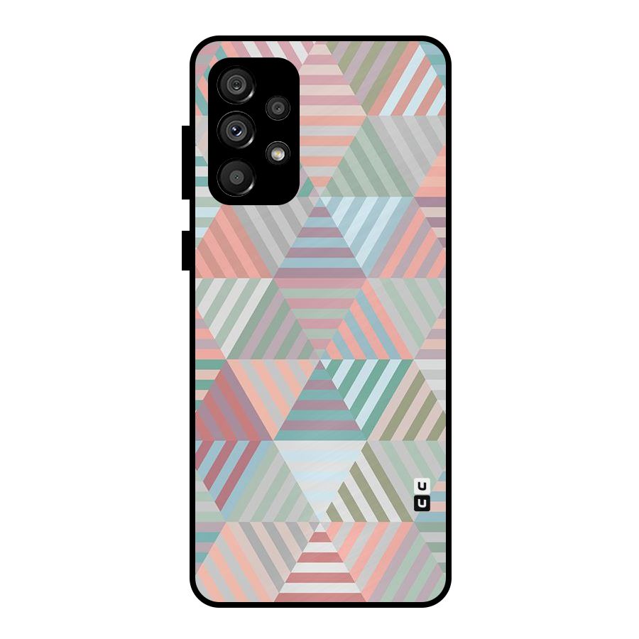 Abstract Triangle Lines Metal Back Case for Galaxy A73 5G