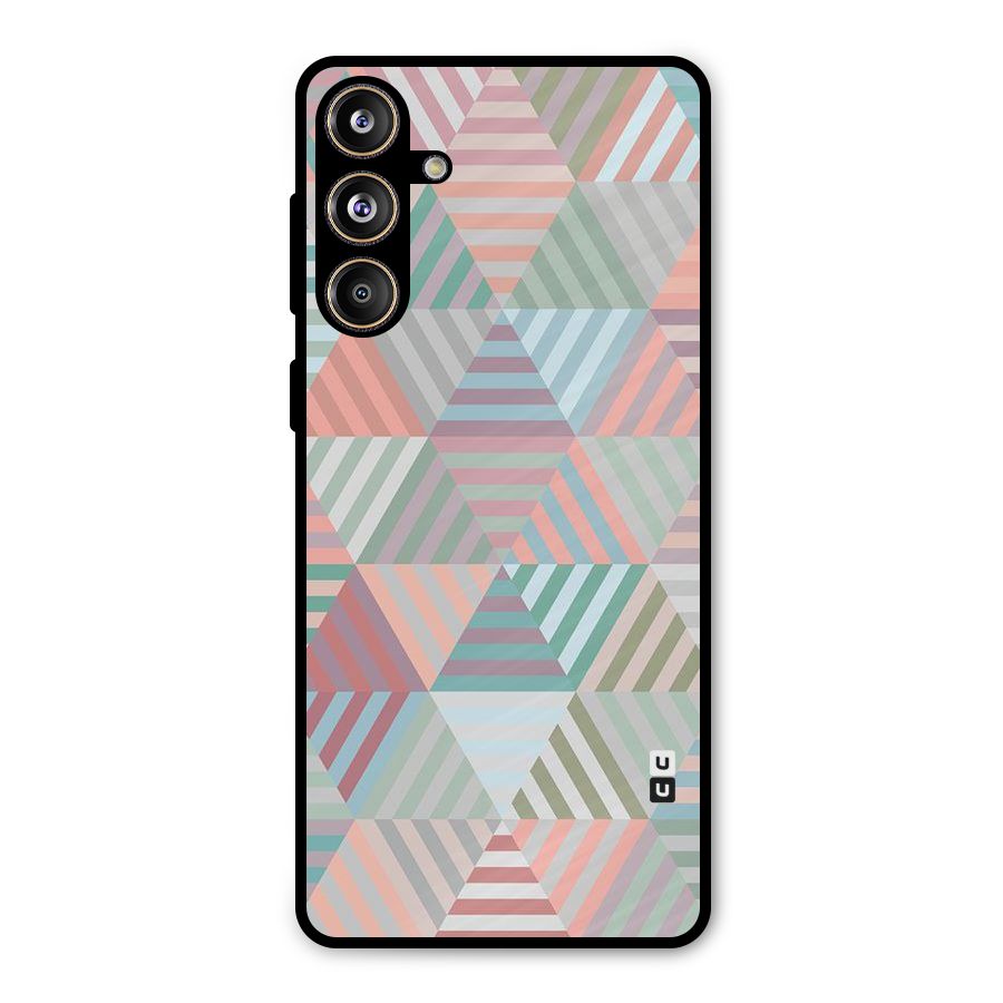 Abstract Triangle Lines Metal Back Case for Galaxy F55