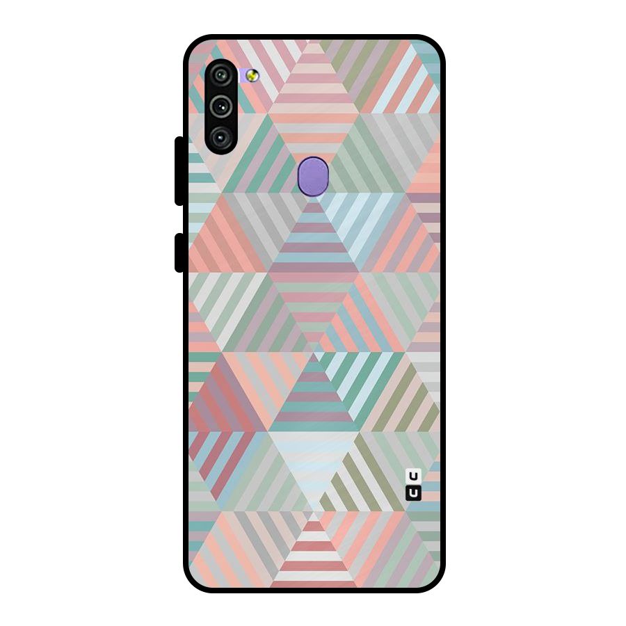Abstract Triangle Lines Metal Back Case for Galaxy M11