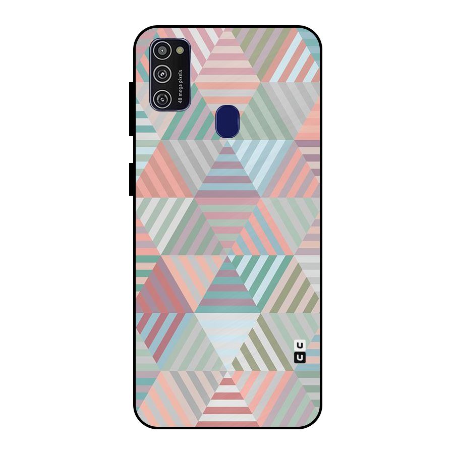 Abstract Triangle Lines Metal Back Case for Galaxy M30s