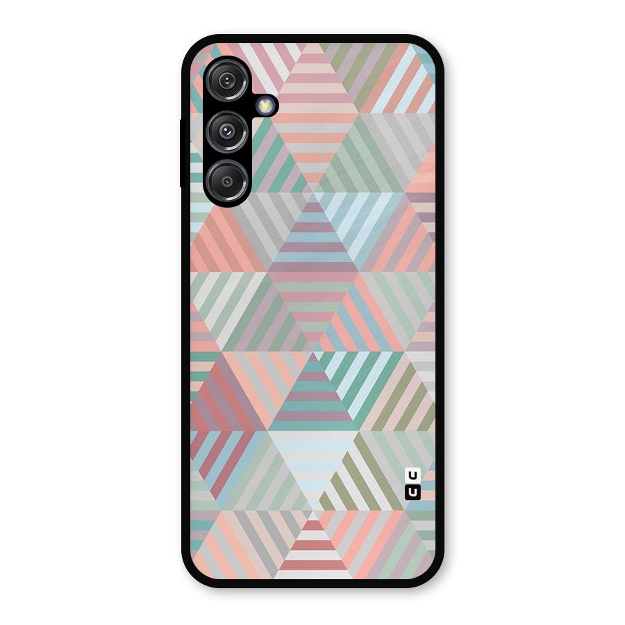 Abstract Triangle Lines Metal Back Case for Galaxy M34 5G