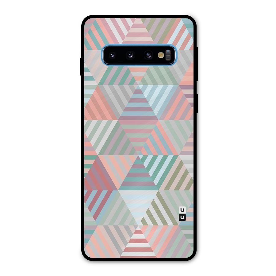 Abstract Triangle Lines Metal Back Case for Galaxy S10