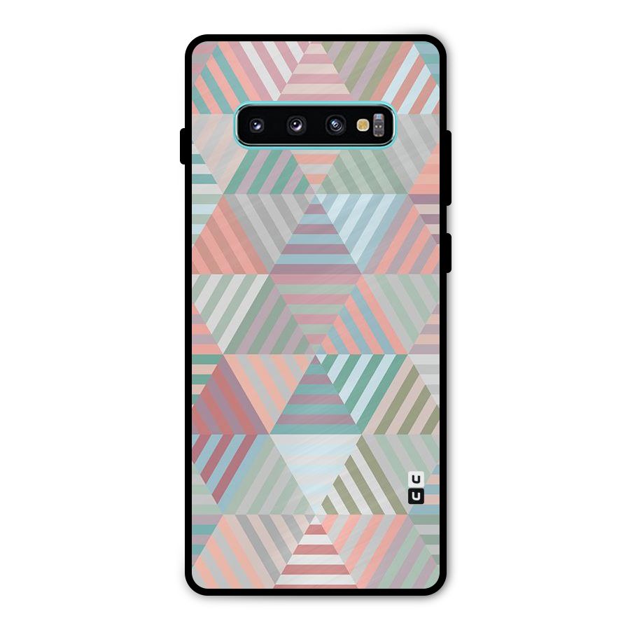 Abstract Triangle Lines Metal Back Case for Galaxy S10 Plus