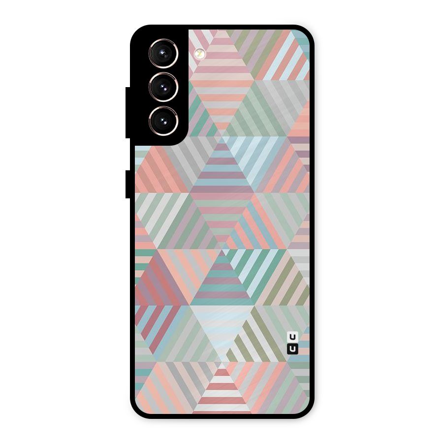 Abstract Triangle Lines Metal Back Case for Galaxy S21 5G