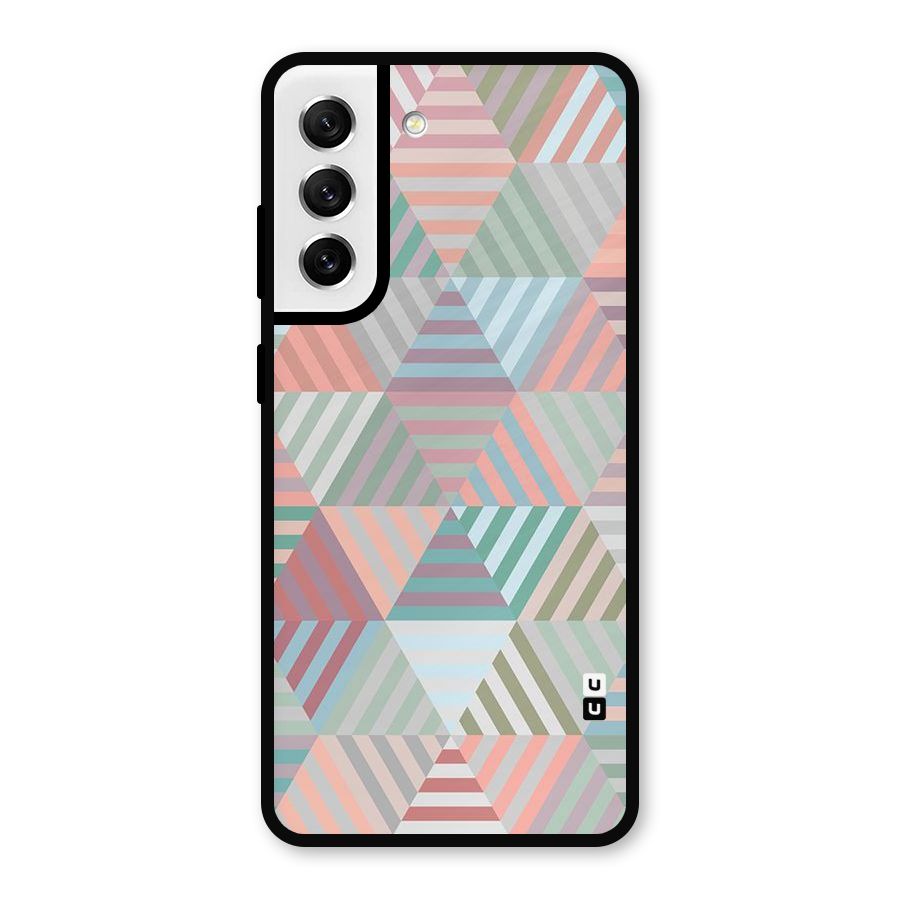 Abstract Triangle Lines Metal Back Case for Galaxy S21 FE 5G