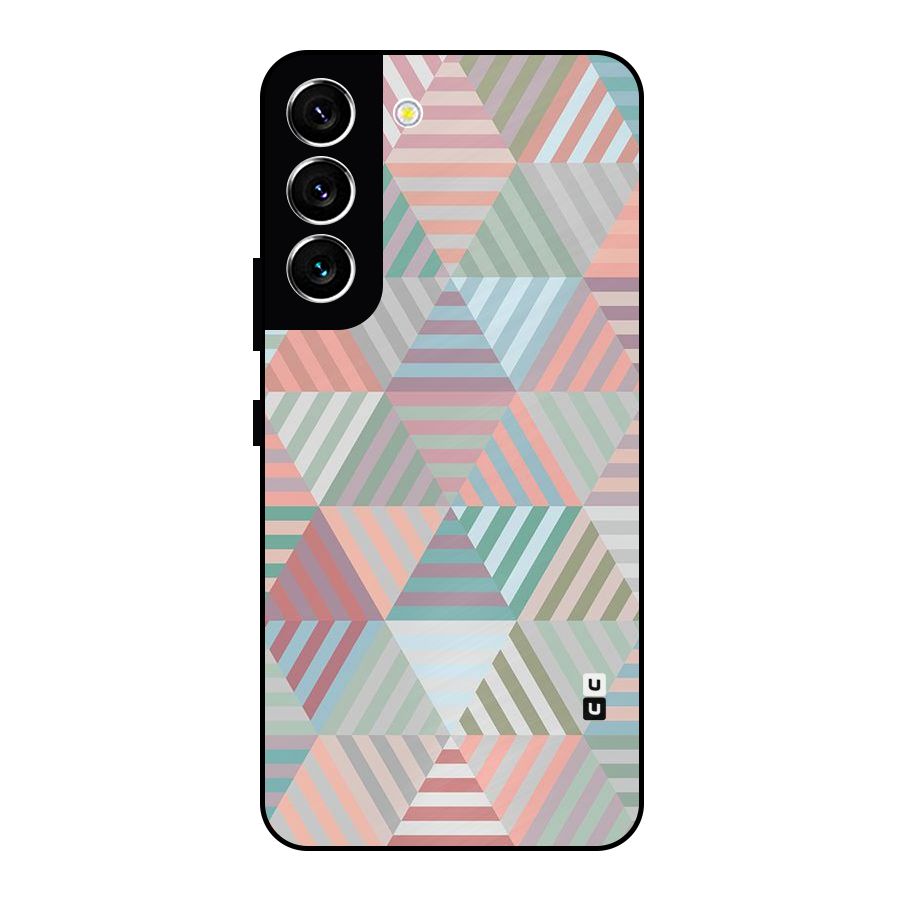 Abstract Triangle Lines Metal Back Case for Galaxy S22 5G