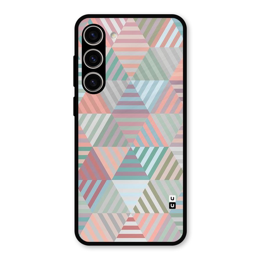 Abstract Triangle Lines Metal Back Case for Galaxy S23 Plus