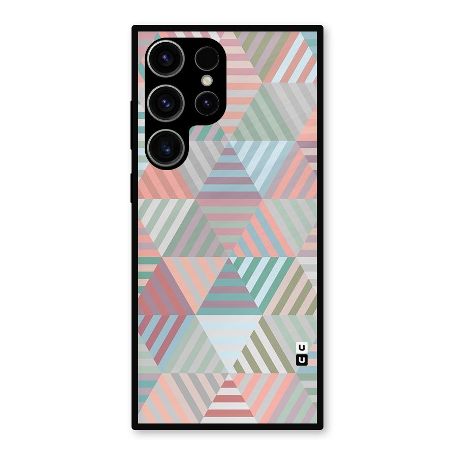 Abstract Triangle Lines Metal Back Case for Galaxy S23 Ultra