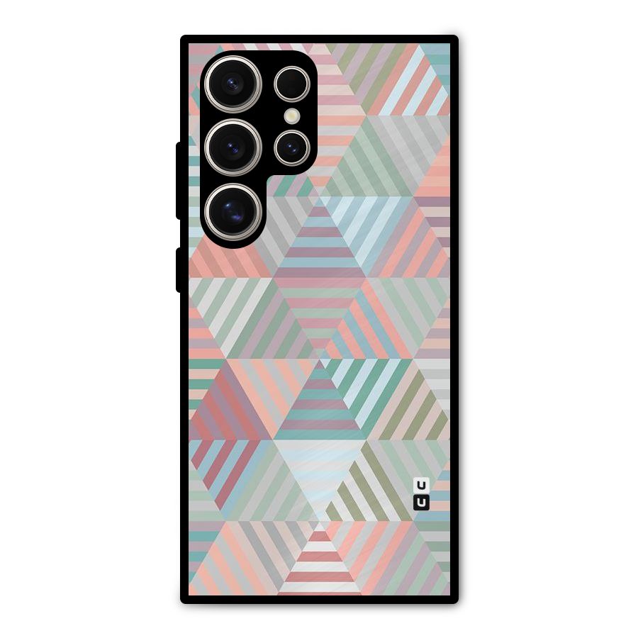 Abstract Triangle Lines Metal Back Case for Galaxy S24 Ultra