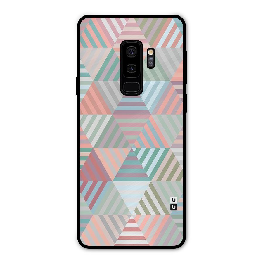 Abstract Triangle Lines Metal Back Case for Galaxy S9 Plus