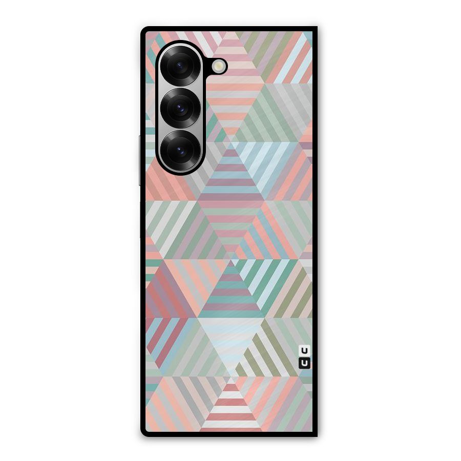 Abstract Triangle Lines Metal Back Case for Galaxy Z Fold6