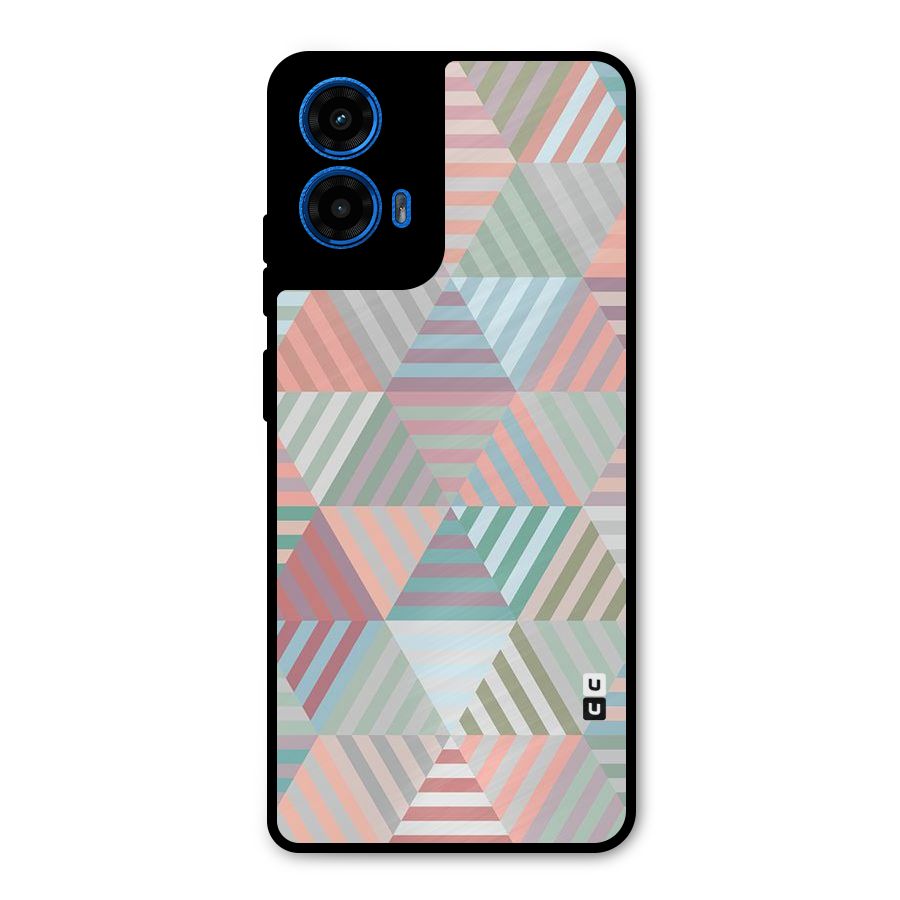 Abstract Triangle Lines Metal Back Case for Moto G45