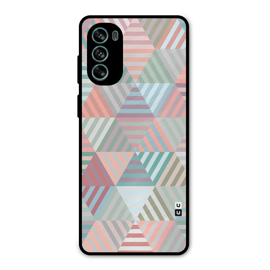 Abstract Triangle Lines Metal Back Case for Moto G62