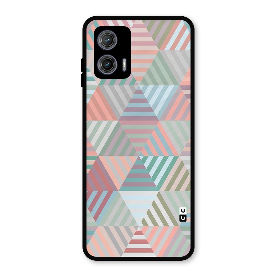 Abstract Triangle Lines Metal Back Case for Moto G73