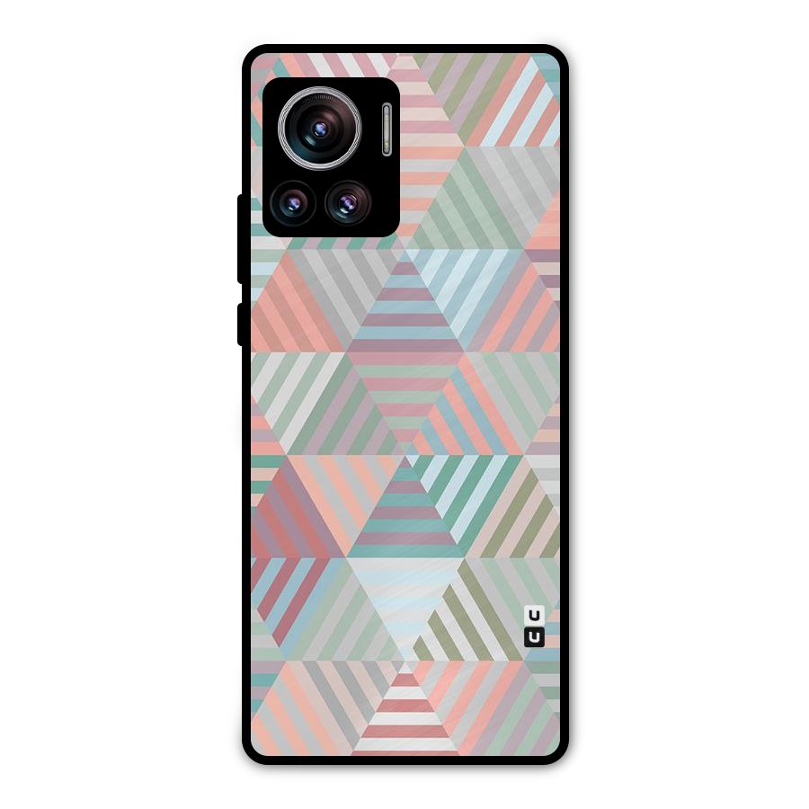 Abstract Triangle Lines Metal Back Case for Motorola Edge 30 Ultra