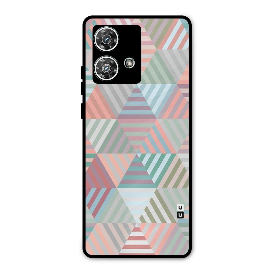 Abstract Triangle Lines Metal Back Case for Motorola Edge 40 Neo