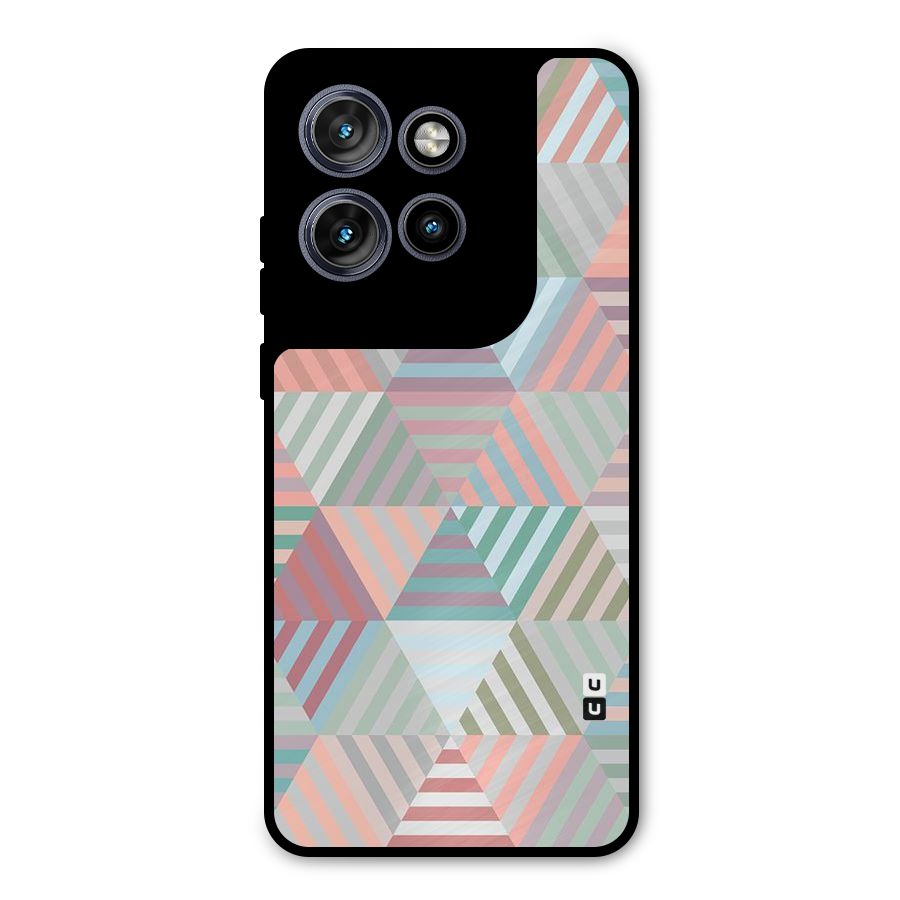 Abstract Triangle Lines Metal Back Case for Motorola Edge 50 Neo
