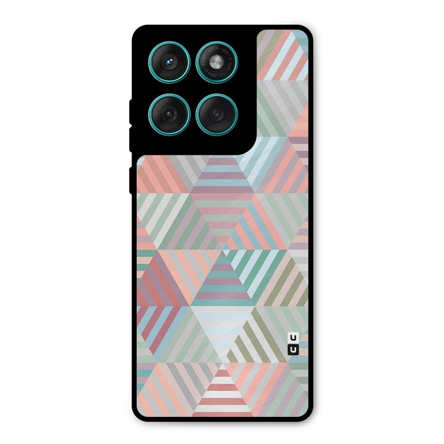 Abstract Triangle Lines Metal Back Case for Motorola Edge 60