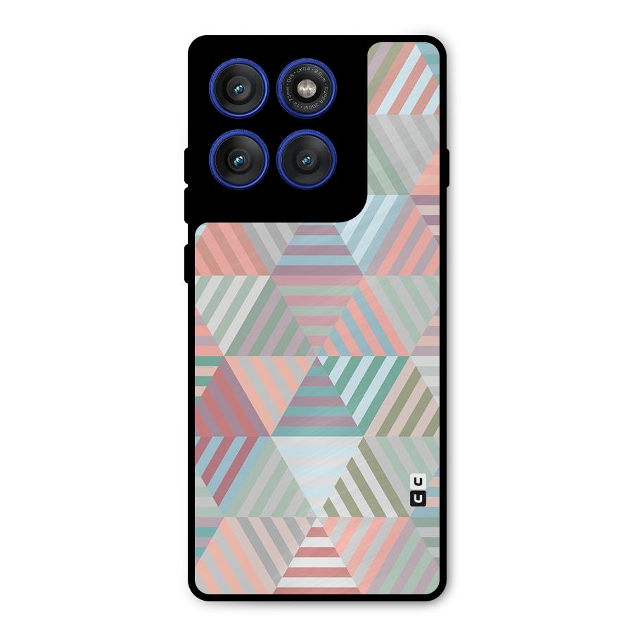 Abstract Triangle Lines Metal Back Case for Motorola Edge 60 Pro