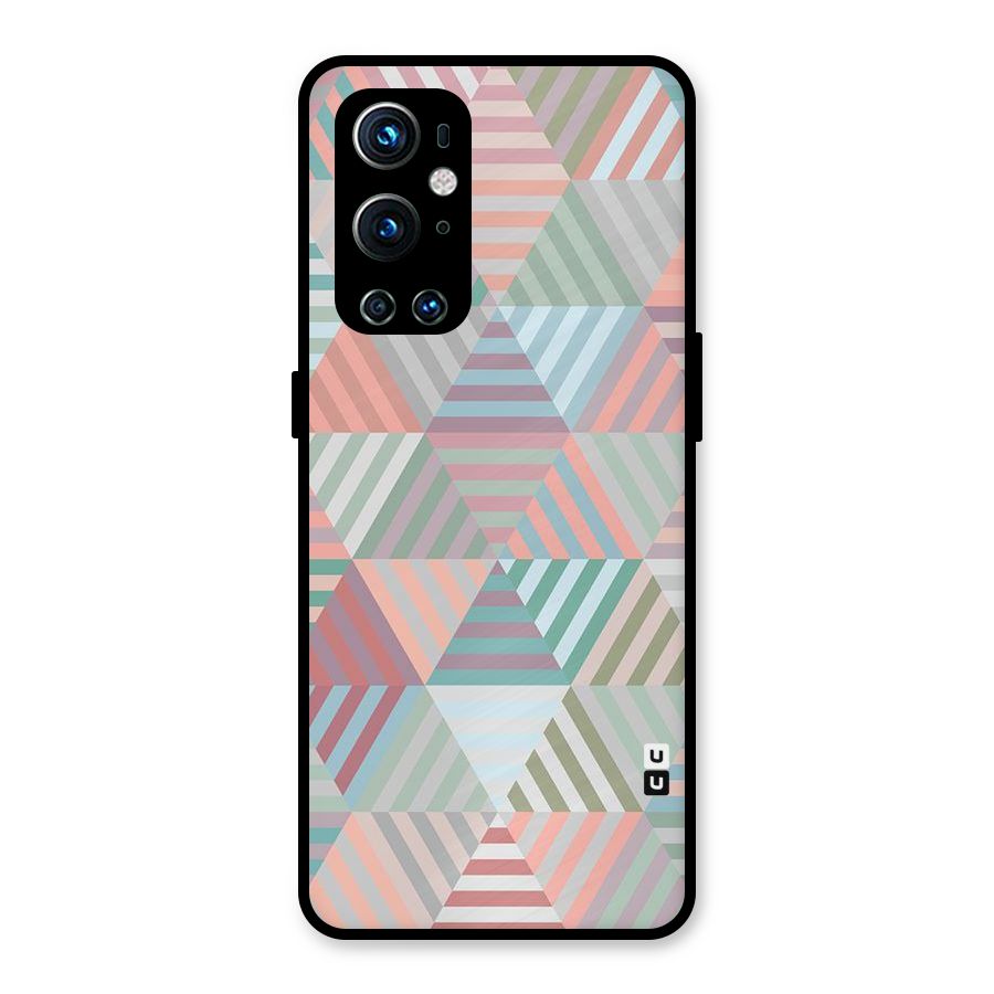 Abstract Triangle Lines Metal Back Case for OnePlus 9 Pro