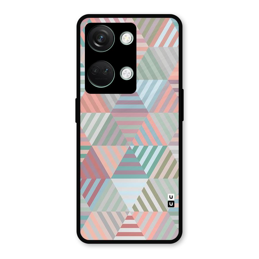 Abstract Triangle Lines Metal Back Case for OnePlus Nord 3