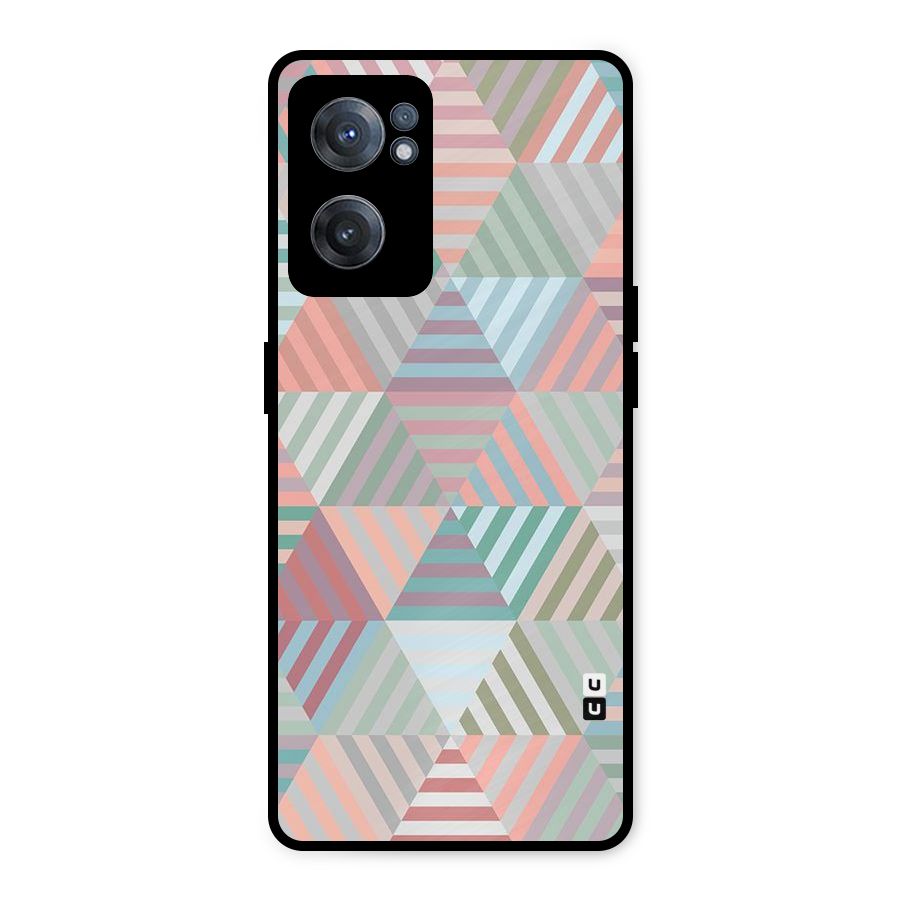 Abstract Triangle Lines Metal Back Case for OnePlus Nord CE 2 5G
