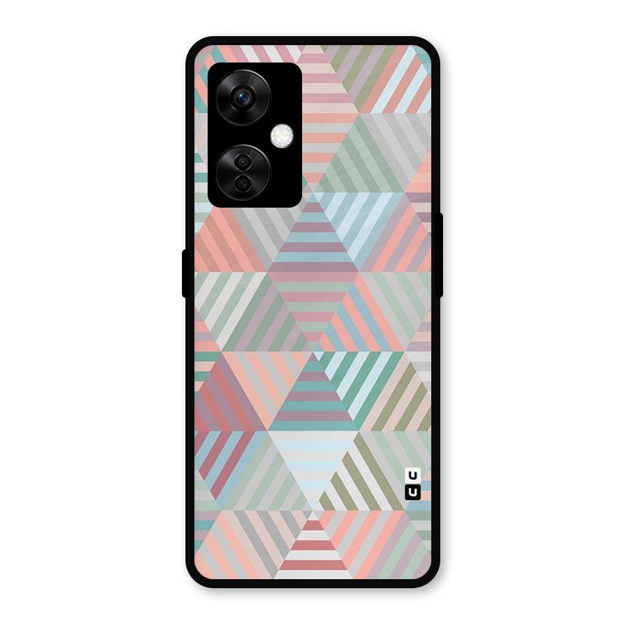 Abstract Triangle Lines Metal Back Case for OnePlus Nord CE 3 Lite