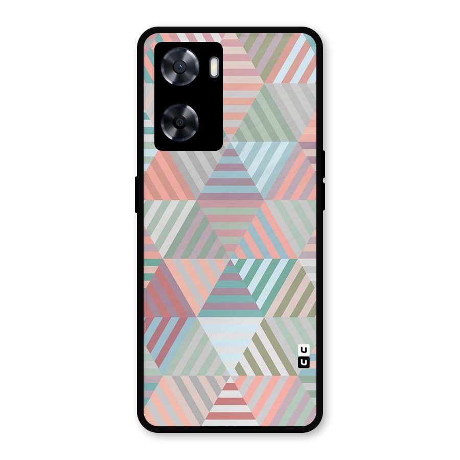Abstract Triangle Lines Metal Back Case for Oppo A57 2022