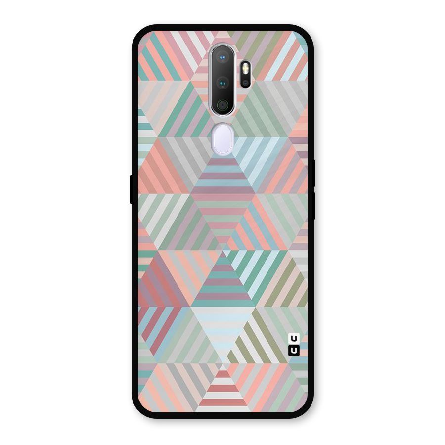 Abstract Triangle Lines Metal Back Case for Oppo A5 (2020)