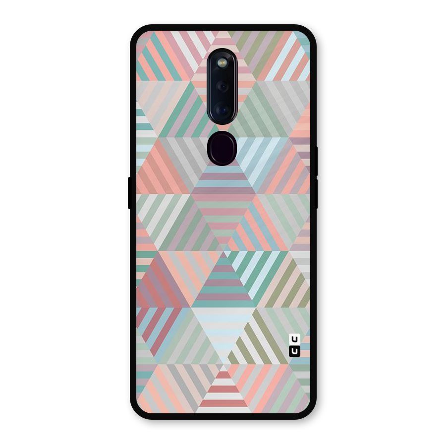 Abstract Triangle Lines Metal Back Case for Oppo F11 Pro