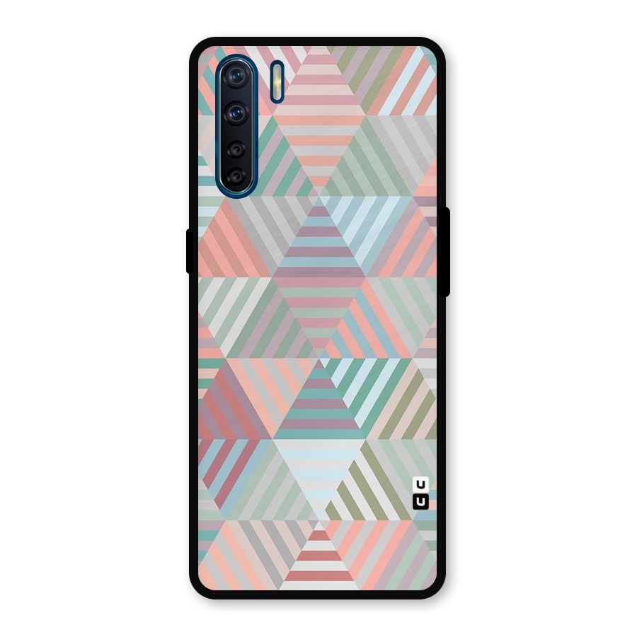 Abstract Triangle Lines Metal Back Case for Oppo F15