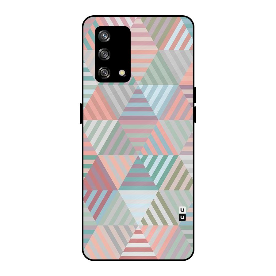 Abstract Triangle Lines Metal Back Case for Oppo F19