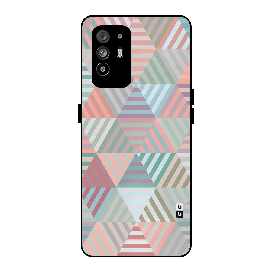 Abstract Triangle Lines Metal Back Case for Oppo F19 Pro Plus 5G