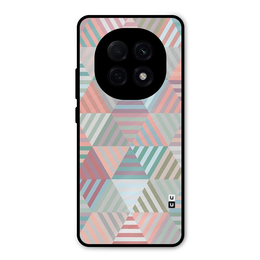 Abstract Triangle Lines Metal Back Case for Oppo F29 Pro