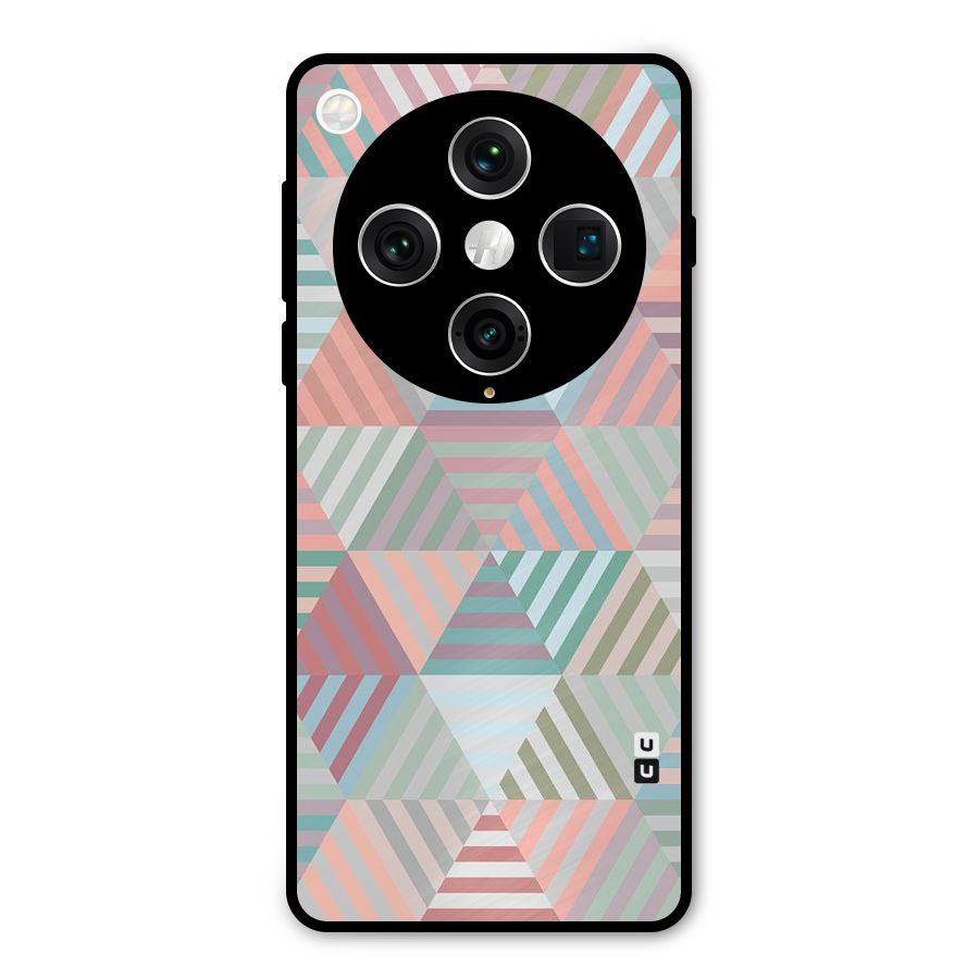 Abstract Triangle Lines Metal Back Case for Oppo Find X8 Pro