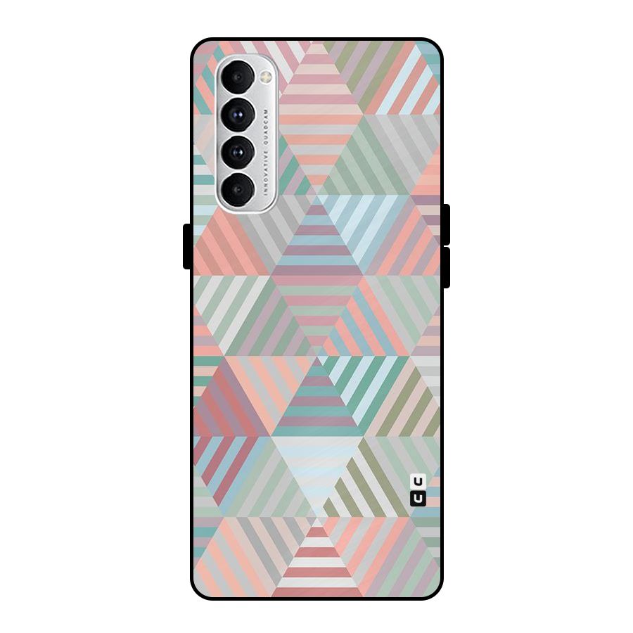 Abstract Triangle Lines Metal Back Case for Oppo Reno4 Pro