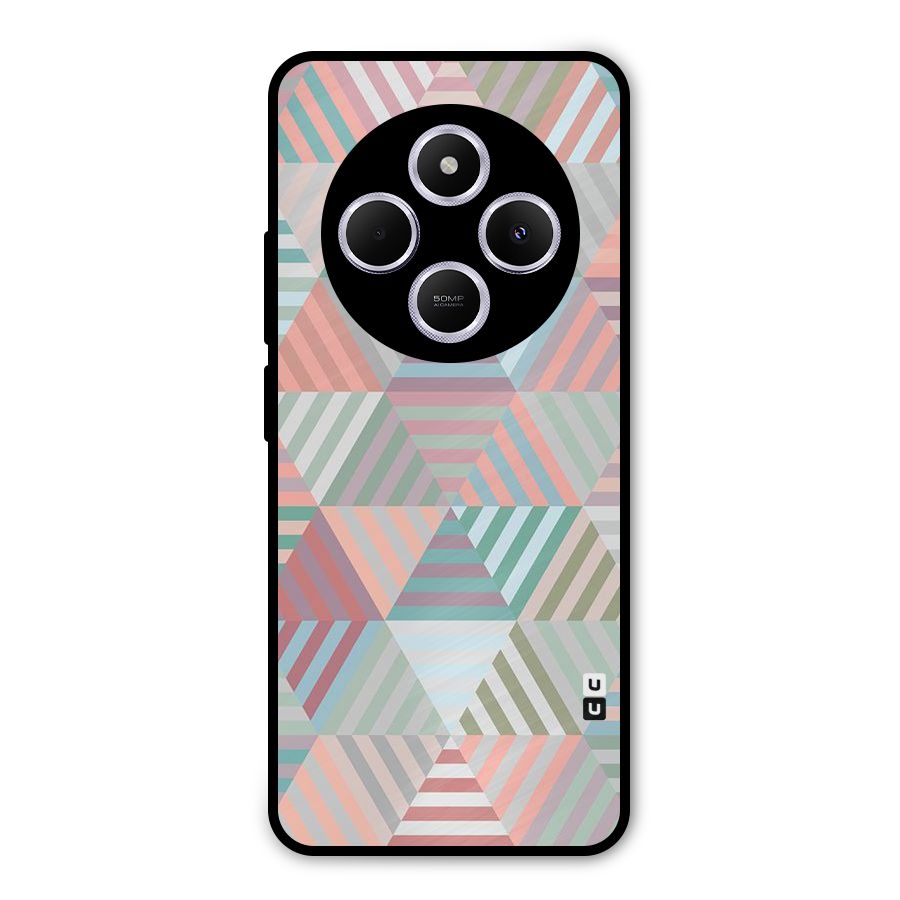 Abstract Triangle Lines Metal Back Case for Poco C75 5G