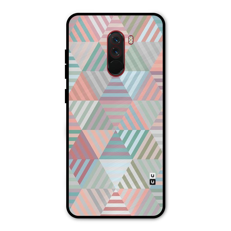 Abstract Triangle Lines Metal Back Case for Poco F1