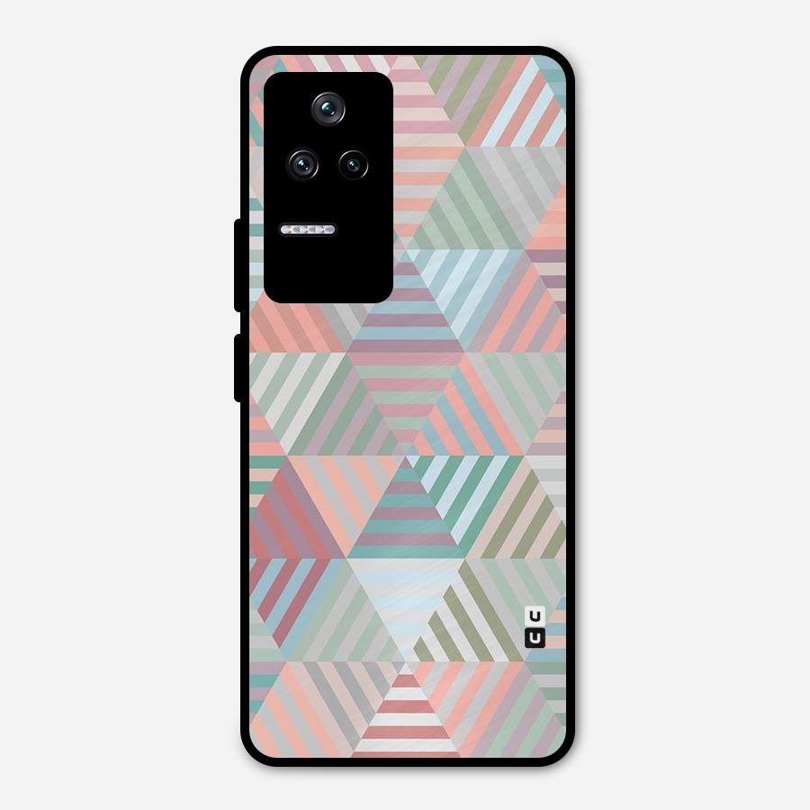 Abstract Triangle Lines Metal Back Case for Poco F4 5G