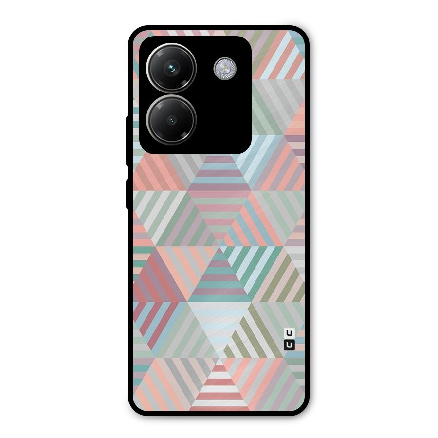 Abstract Triangle Lines Metal Back Case for Poco M7 Pro 5G