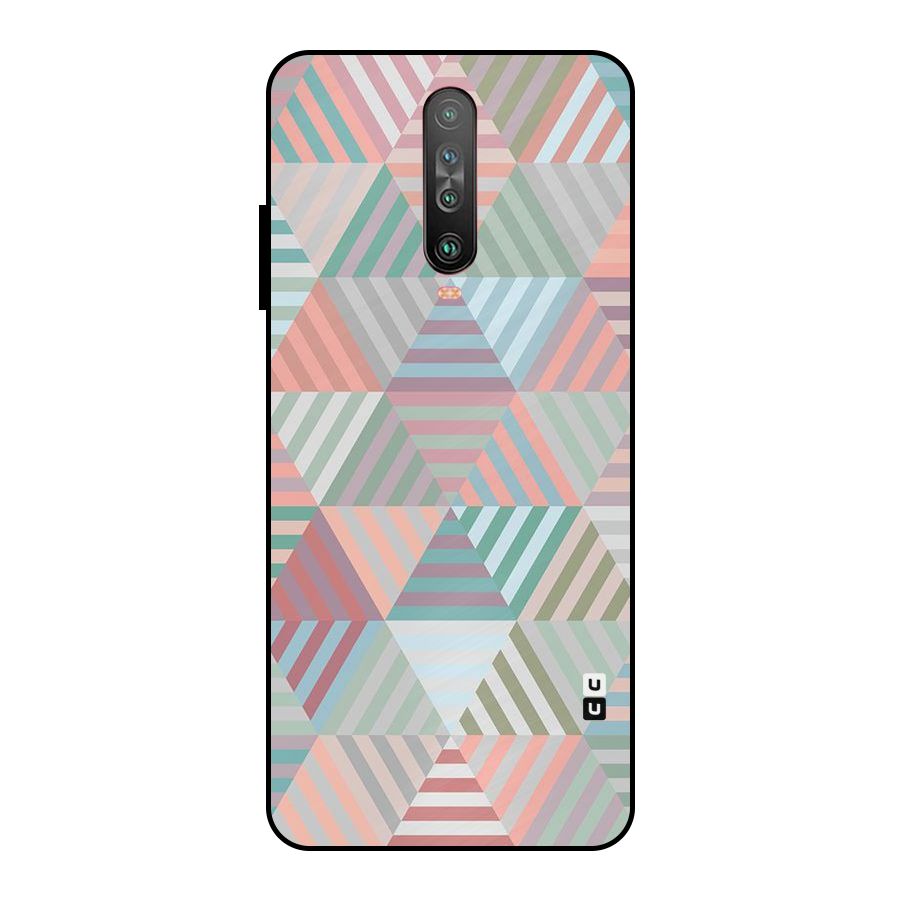 Abstract Triangle Lines Metal Back Case for Poco X2