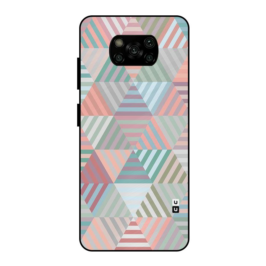 Abstract Triangle Lines Metal Back Case for Poco X3