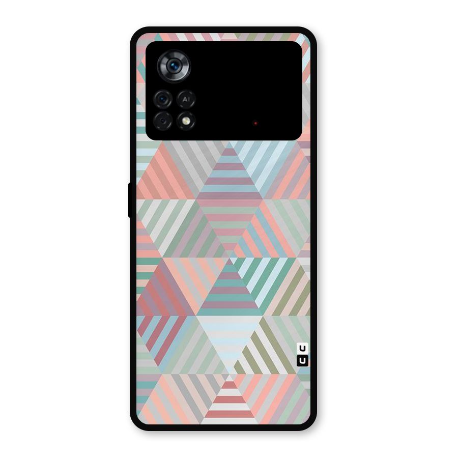 Abstract Triangle Lines Metal Back Case for Poco X4 Pro 5G