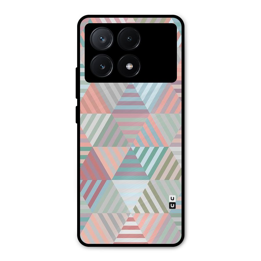 Abstract Triangle Lines Metal Back Case for Poco X6 Pro